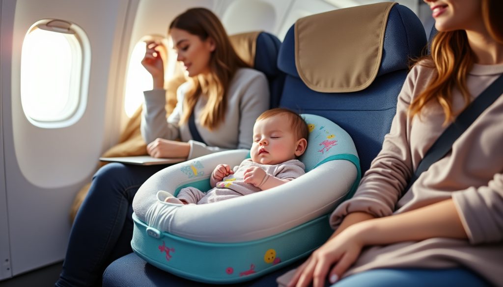 Lit Avion Bébé Portable - Siège Prolongateur Pour Avion Ou Voiture - Gonflable Et Facile à Transporter